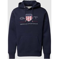 Gant Hoodie mit Label-Stitching Modell 'ARCHIVE SHIELD' in Marine, Größe XXL von Gant