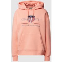 Gant Hoodie mit Label-Stitching in Lachs, Größe M von Gant