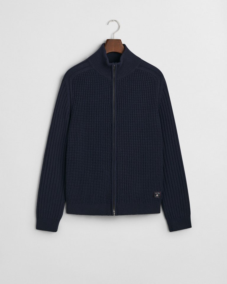 Gant Hosenträger Strickjacke mit Reißverschluss - Regular Fit von Gant