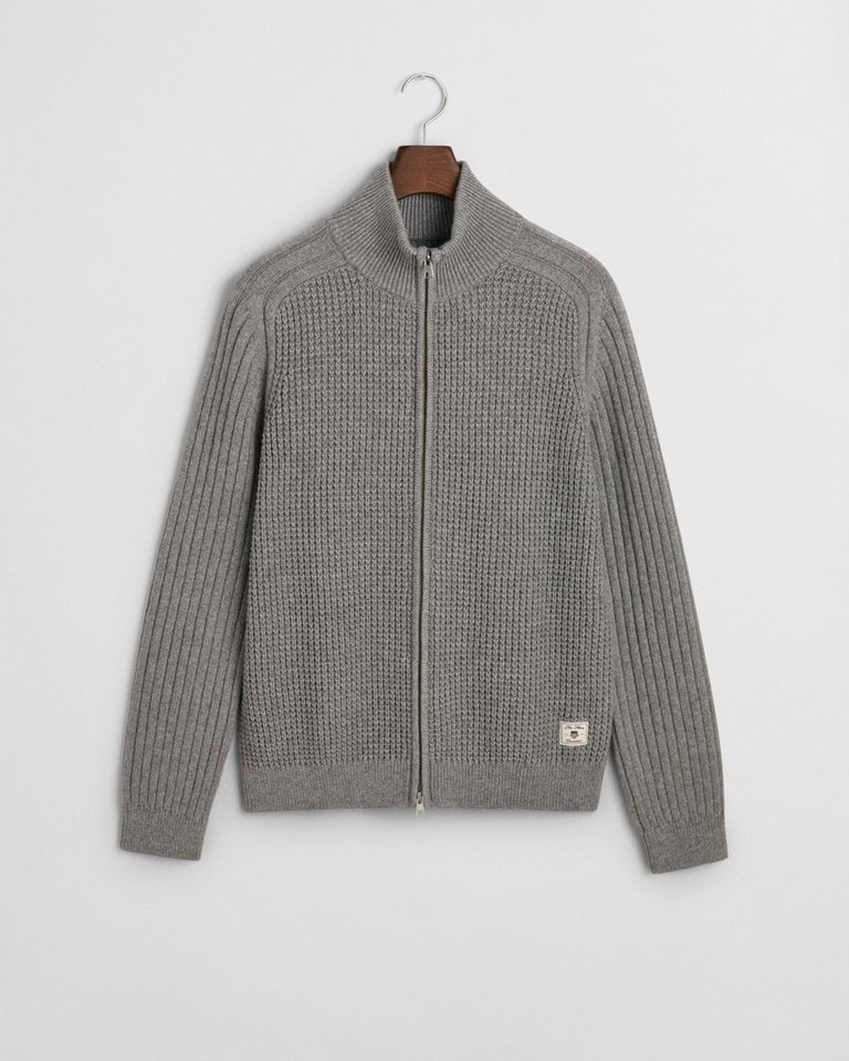 Gant Hosenträger Strickjacke mit Reißverschluss - Regular Fit von Gant