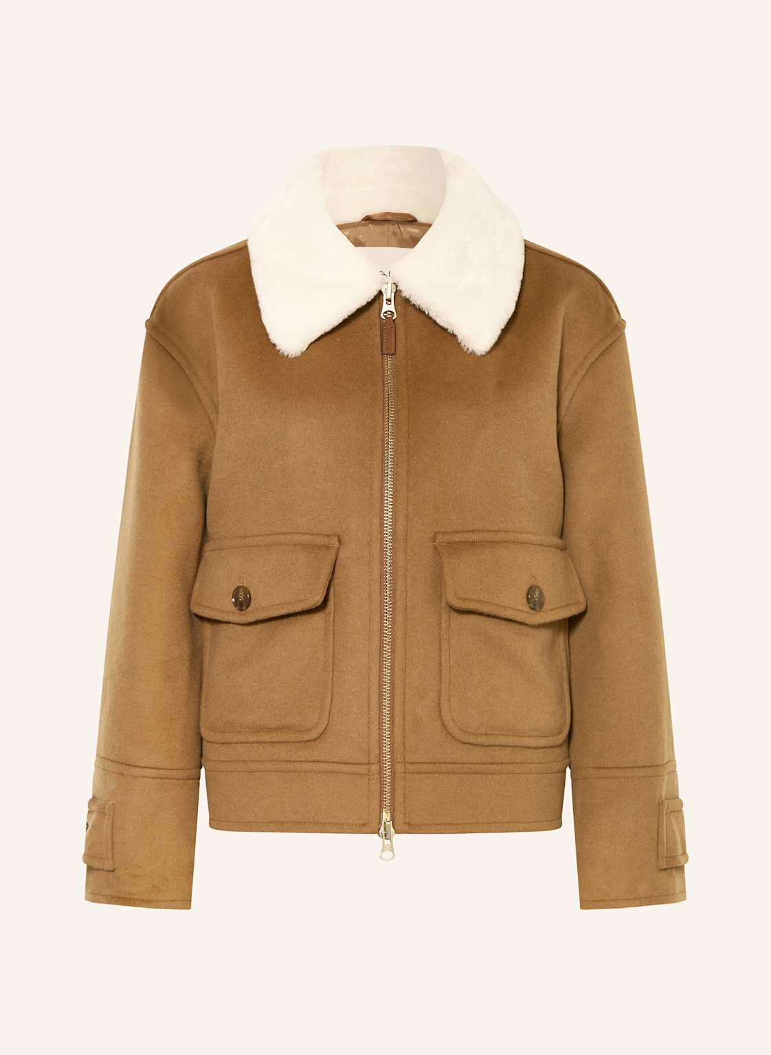 Gant Jacke Mit Kunstfell braun von Gant