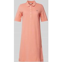 Gant Knielanges Polokleid mit Label-Stitching in Lachs, Größe XL von Gant