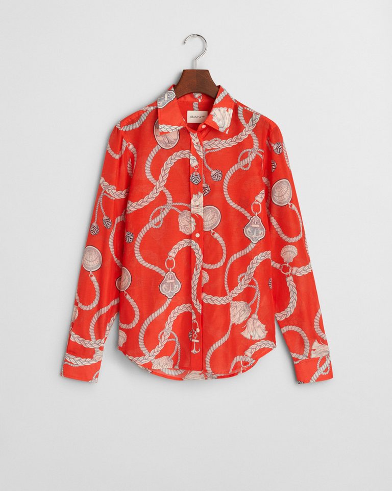 Gant Kurzarmhemd Regular-Fit Sailing Print Bluse - Regular Fit von Gant