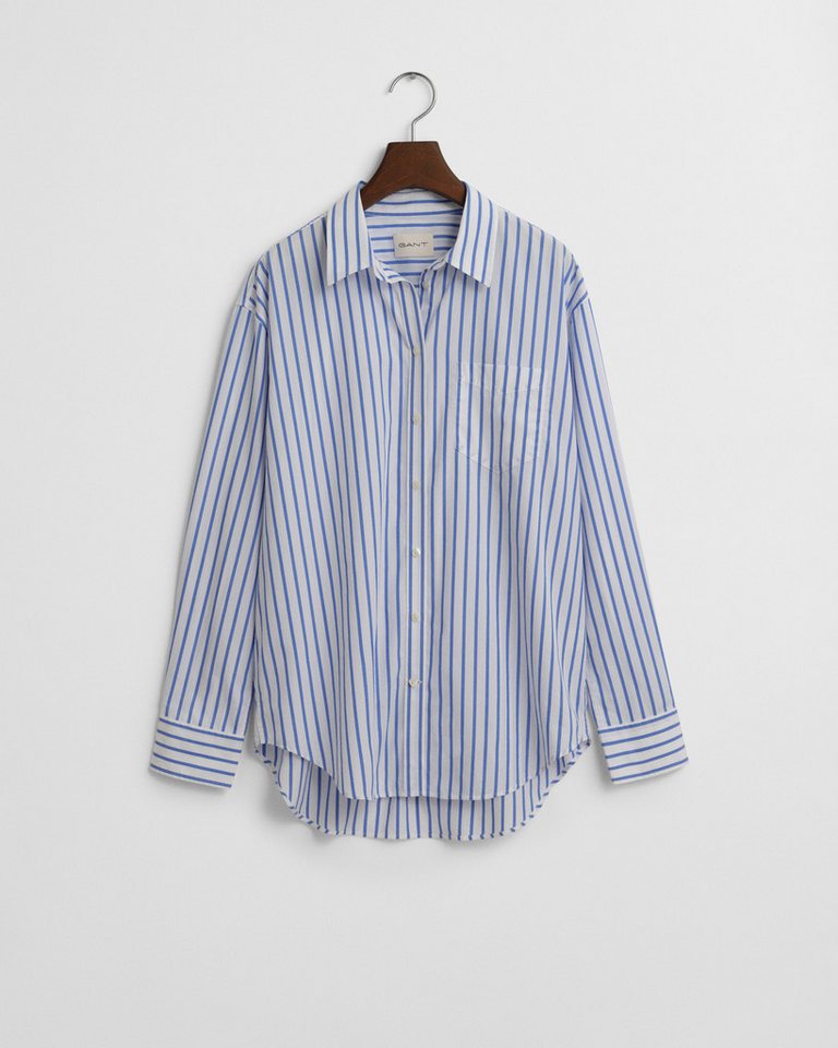 Gant Kurzarmhemd Relaxed-Fit Popeline Bluse mit Streifen - Relaxed Fit von Gant