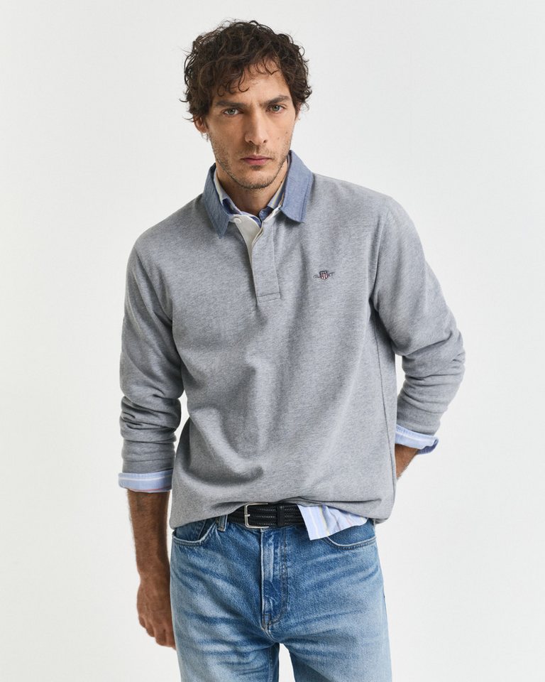 Gant Langarm-Poloshirt REG CHAMBRAY HEAVY RUGGER von Gant
