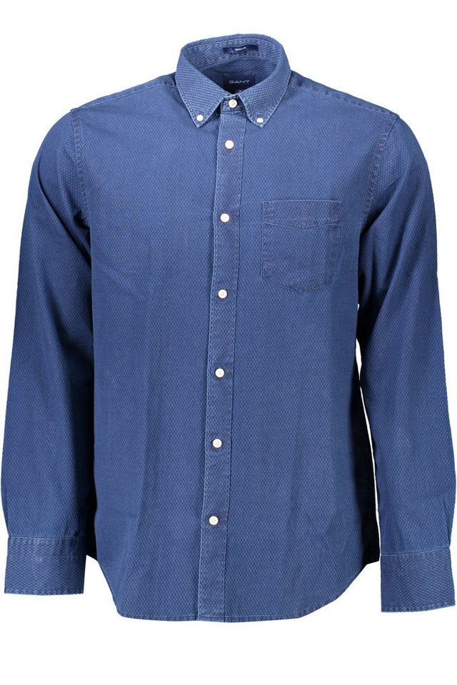 Gant Langarmhemd Herren Langarmhemd Blau Regular Fit mit Button-Down-Kragen von Gant
