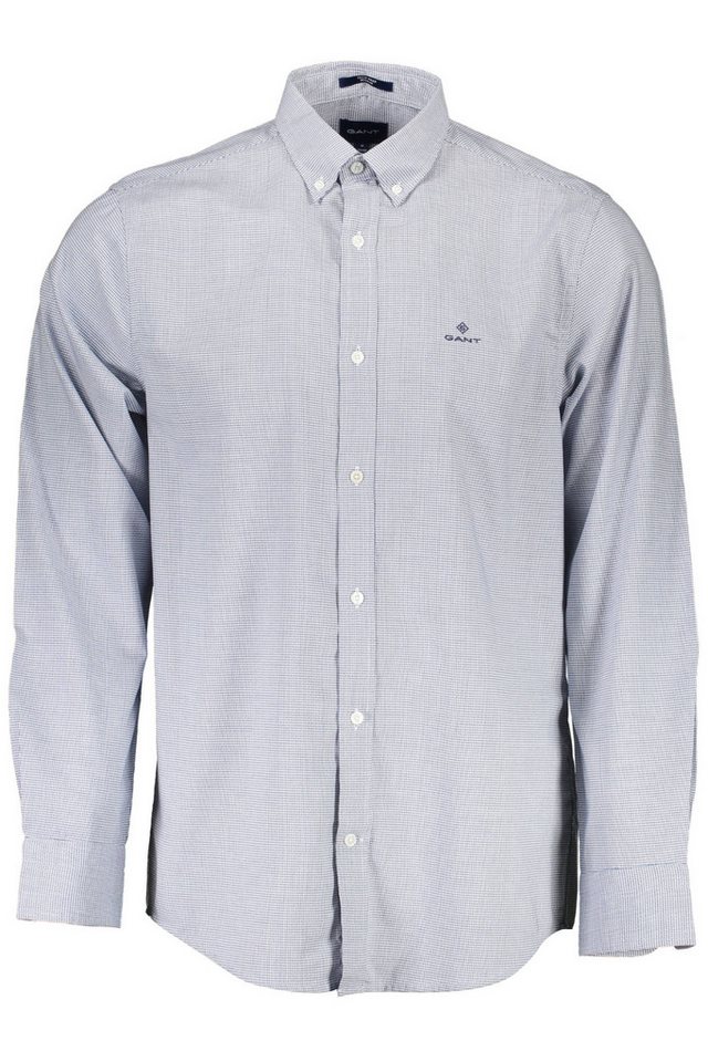 Gant Langarmhemd Herren Langarmshirt Blau: Regular-Fit, Bio-Baumwolle, Button-Down von Gant