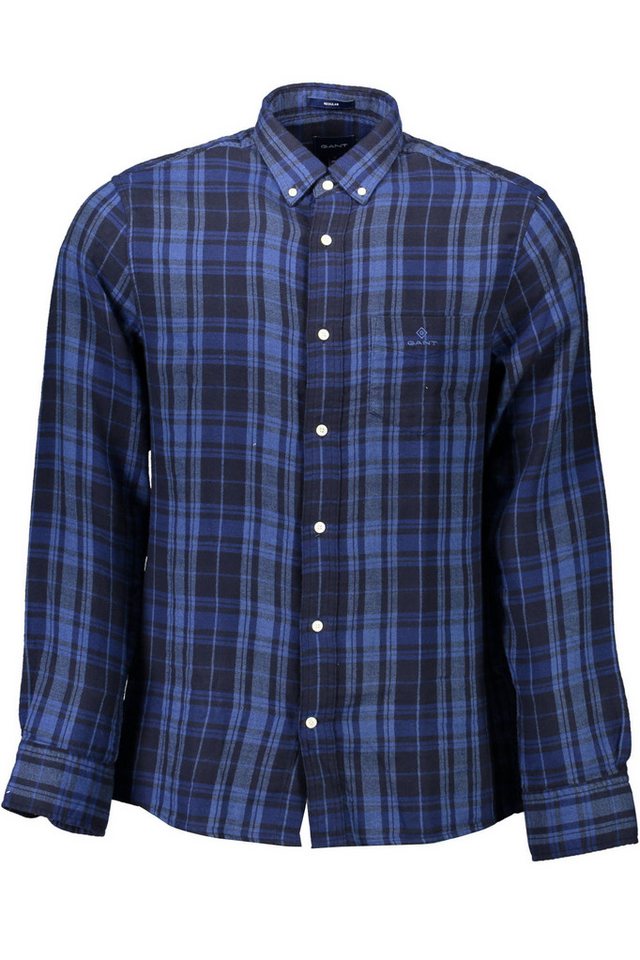 Gant Langarmhemd Herren Langarmshirt Blau: Regular Fit mit Button-Down-Kragen von Gant