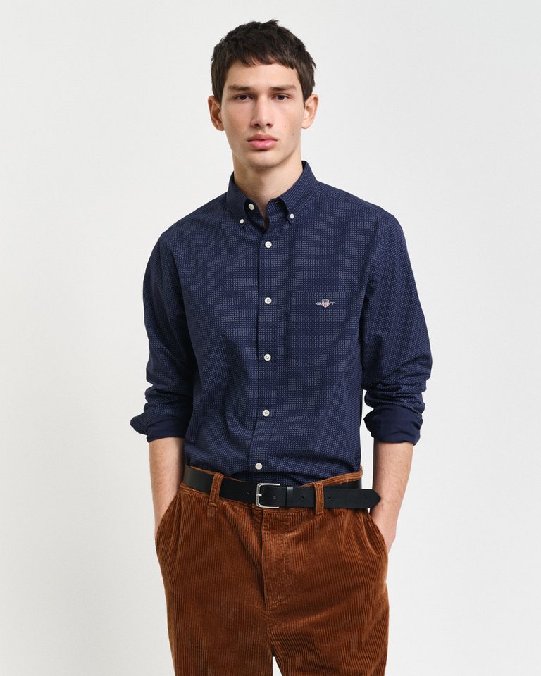 Gant Langarmhemd REG MICRO PRINT SHIRT mit einem dezenten, durchgehenden Mikro-Print von Gant