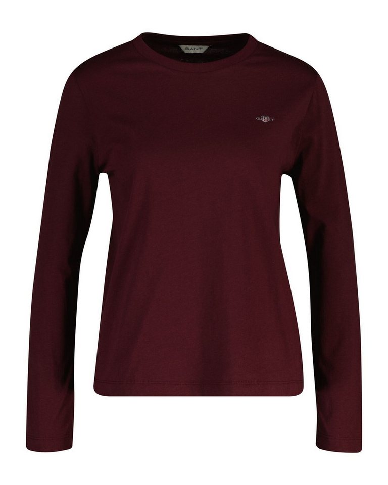 Gant Langarmshirt REG SHIELD LS T-SHIRT kleine Logostickerei auf der Brust von Gant