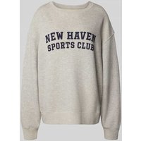 Gant Oversized Sweatshirt aus reiner Baumwolle mit Statement-Print in Hellgrau, Größe XXL von Gant