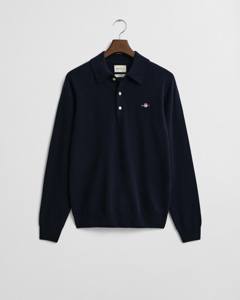 Gant Polokragenpullover SUPERFINE LAMBSWOOL mit Knöpfen, regular fit, Wappenstickerei von Gant