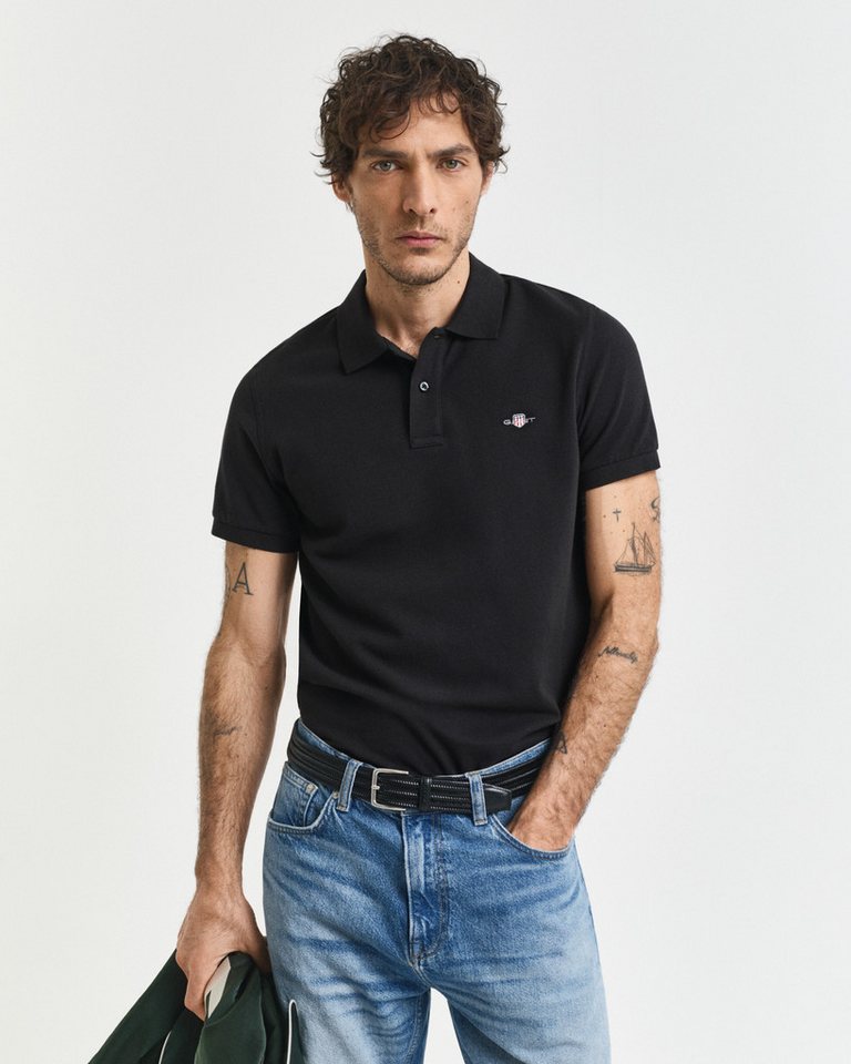 Gant Poloshirt SLIM SHIELD SS PIQUE POLO mit Logostickerei auf der Brust von Gant