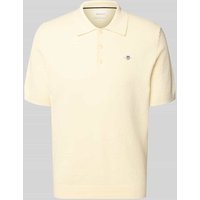 Gant Poloshirt mit Label-Stitching in Sand, Größe XXL von Gant
