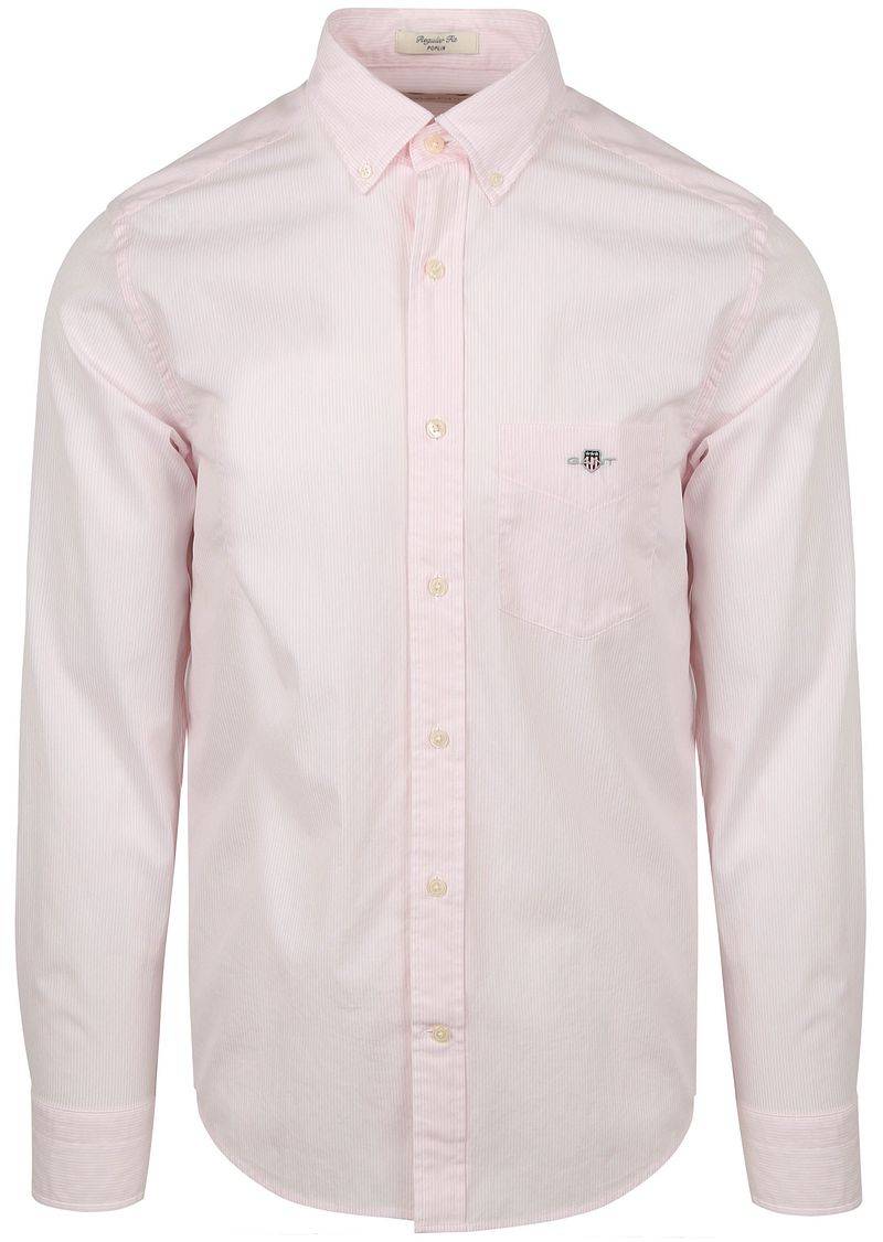 Gant Poplin Banker Hemd Stripe Hellrosa - Größe M von Gant