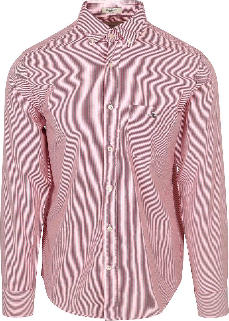 Gant Poplin Banker Hemd Stripe Rot - Größe XXL von Gant