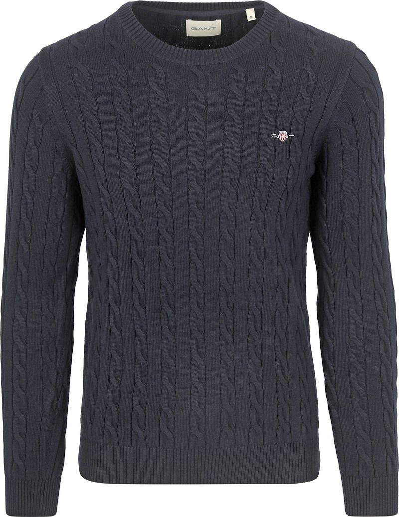 Gant Pullover Cable Navy - Größe S von Gant