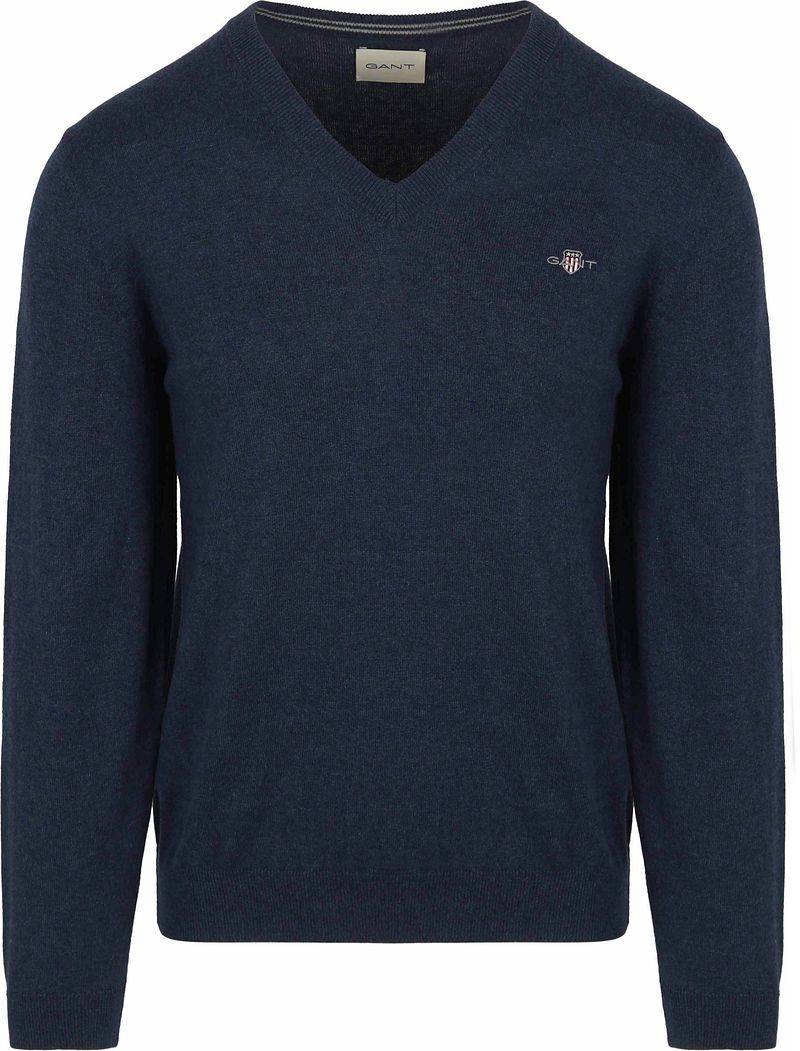 Gant Pullover V-Ausschnitt Jeans Blau - Größe M von Gant