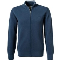 Gant Herren Cardigan blau Baumwolle von Gant