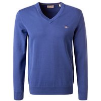 Gant Herren Pullover blau Baumwolle unifarben von Gant