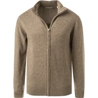 Gant Herren Strickjacke braun Lammwolle unifarben von Gant