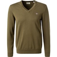 Gant Herren Pullover grün Baumwolle unifarben von Gant