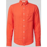 Gant Regular Fit Freizeithemd aus Leinen mit Brusttasche in Orange, Größe XXL von Gant