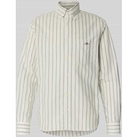 Gant Regular Fit Freizeithemd mit Motiv-Stitching in Oliv, Größe XXL Gant Regular Fit Freizeithemd mit Motiv-Stitching in Oliv, Größe XXL von Gant