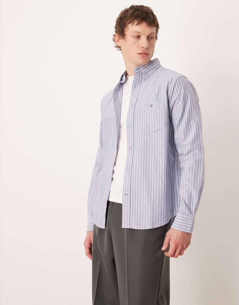 Gant - Regular-Fit-Hemd in Blau mit Nadelstreifen von Gant