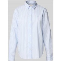 Gant Regular Fit Hemdbluse aus reiner Baumwolle mit Logo-Stitching in Hellblau, Größe 40 von Gant