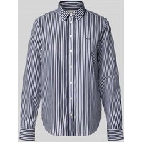 Gant Regular Fit Hemdbluse aus reiner Baumwolle mit Logo-Stitching in Marine, Größe 42 Gant Regular Fit Hemdbluse aus reiner Baumwolle mit Logo-Stitching in Marine, Größe 42 von Gant