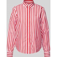 Gant Regular Fit Hemdbluse mit Label-Stitching in Rot, Größe 36 von Gant