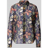 Gant Regular Fit Hemdbluse mit Seiden-Anteil Modell 'Floral' in Marine, Größe 38 von Gant