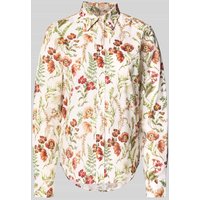Gant Regular Fit Hemdbluse mit floralem Allover-Print Modell 'Floral' in Ecru, Größe 38 von Gant
