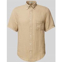 Gant Regular Fit Leinenhemd mit 1/2-Arm in Beige, Größe S von Gant