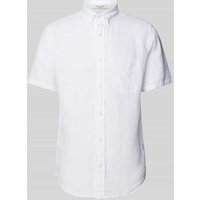 Gant Regular Fit Leinenhemd mit verlängerter Rückseite in Weiss, Größe 4XL von Gant