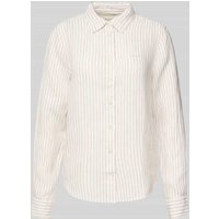 Gant Regular Fit Leinenhemdbluse mit Logo-Stitching in Sand, Größe 40 von Gant