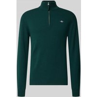 Gant Regular Fit Pullover mit Strick-Optik aus reiner Lammwolle in Dunkelgruen, Größe XXL von Gant