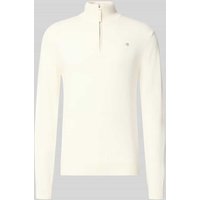 Gant Regular Fit Pullover mit Strick-Optik aus reiner Lammwolle in Offwhite, Größe XXXL von Gant