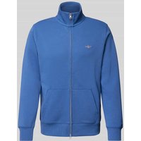 Gant Regular Fit Sweatjacke mit Label-Stitching in Royal, Größe S von Gant