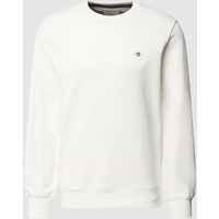 Gant Regular Fit Sweatshirt mit Label-Stitching Modell 'SHIELD' in Offwhite, Größe XXL von Gant