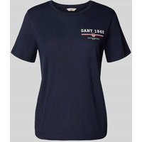 Gant Regular Fit T-Shirt aus reiner Baumwolle mit Logo-Print in Marine, Größe XXL von Gant