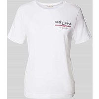 Gant Regular Fit T-Shirt aus reiner Baumwolle mit Logo-Print in Weiss, Größe L von Gant