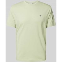 Gant Regular Fit T-Shirt in Melange-Optik in Hellgruen, Größe XL von Gant