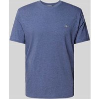 Gant Regular Fit T-Shirt in Melange-Optik in Jeansblau Melange, Größe S von Gant
