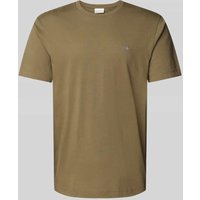 Gant Regular Fit T-Shirt in Melange-Optik in Oliv, Größe M von Gant