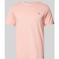 Gant Regular Fit T-Shirt in Melange-Optik in Pink, Größe L von Gant