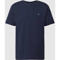 Gant Regular Fit T-Shirt mit Label-Stitching Modell 'SHIELD' in Marine, Größe M von Gant