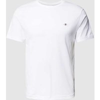 Gant Regular Fit T-Shirt mit Label-Stitching Modell 'SHIELD' in Offwhite, Größe L von Gant