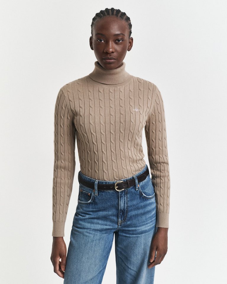 Gant Rollkragenpullover STRETCH COTTON CABLE TURTLENECK mit Zopfmuster von Gant